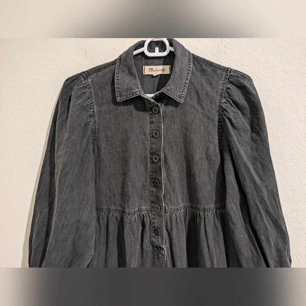 Madewell Black Denim Midi Dress - Picture 7 of 10